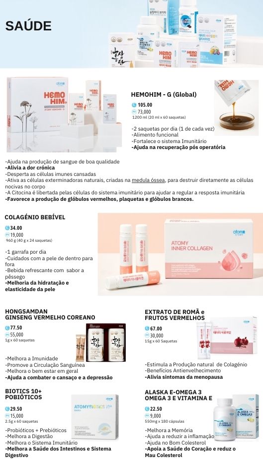 Suplementos Coreanos atomy