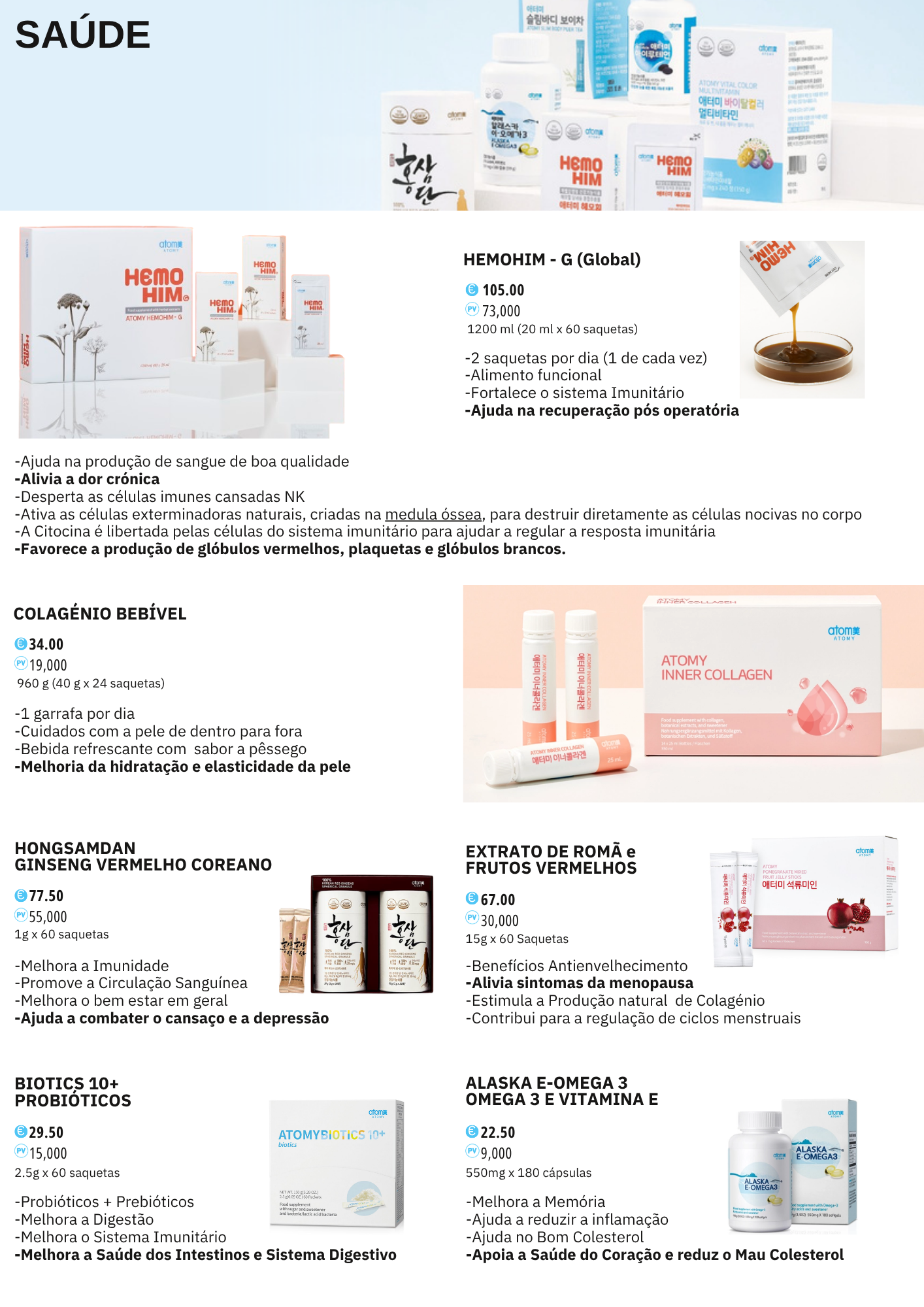 Suplementos Nutrição Atomy página 2