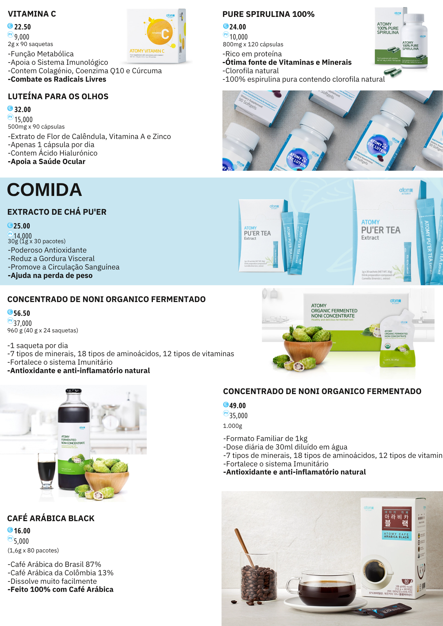 Comida e Alimentação Atomy